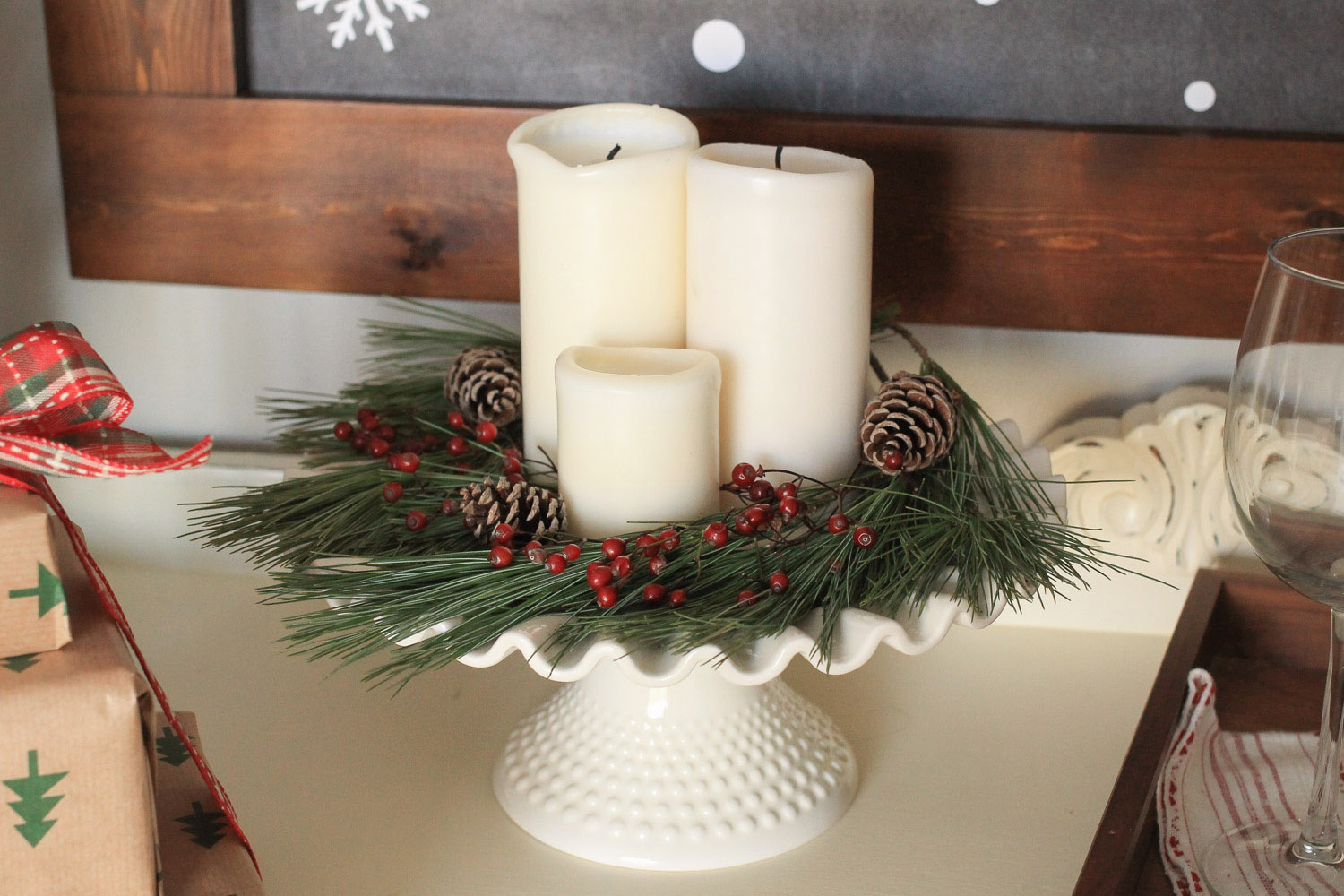 Cozy Christmas Kitchen Wine Nook