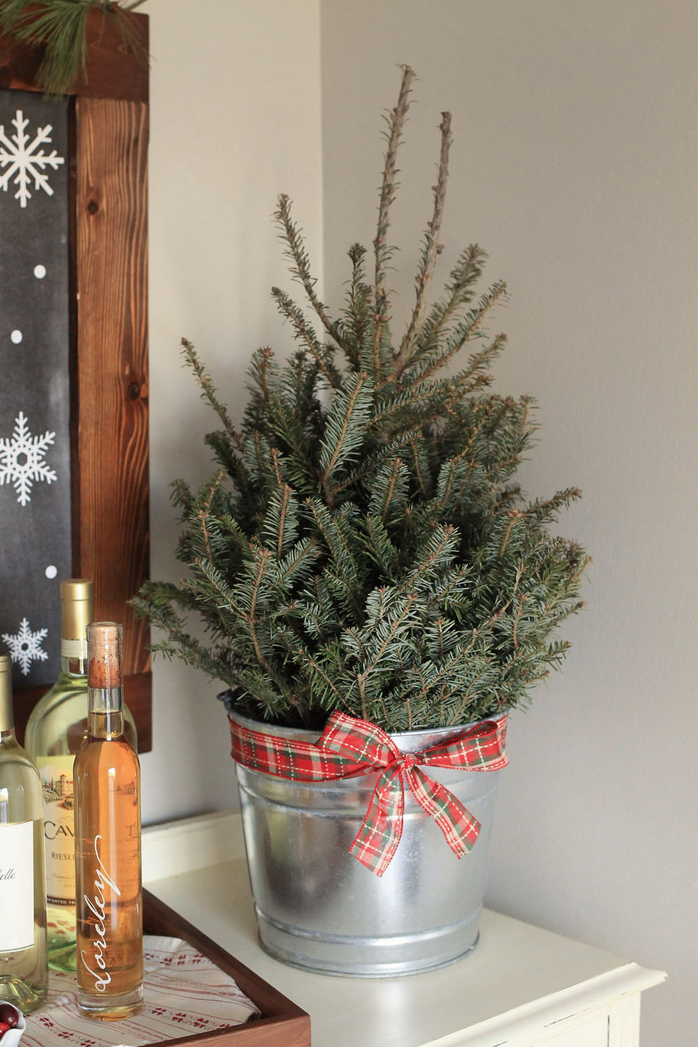 Cozy Christmas Kitchen Wine Nook