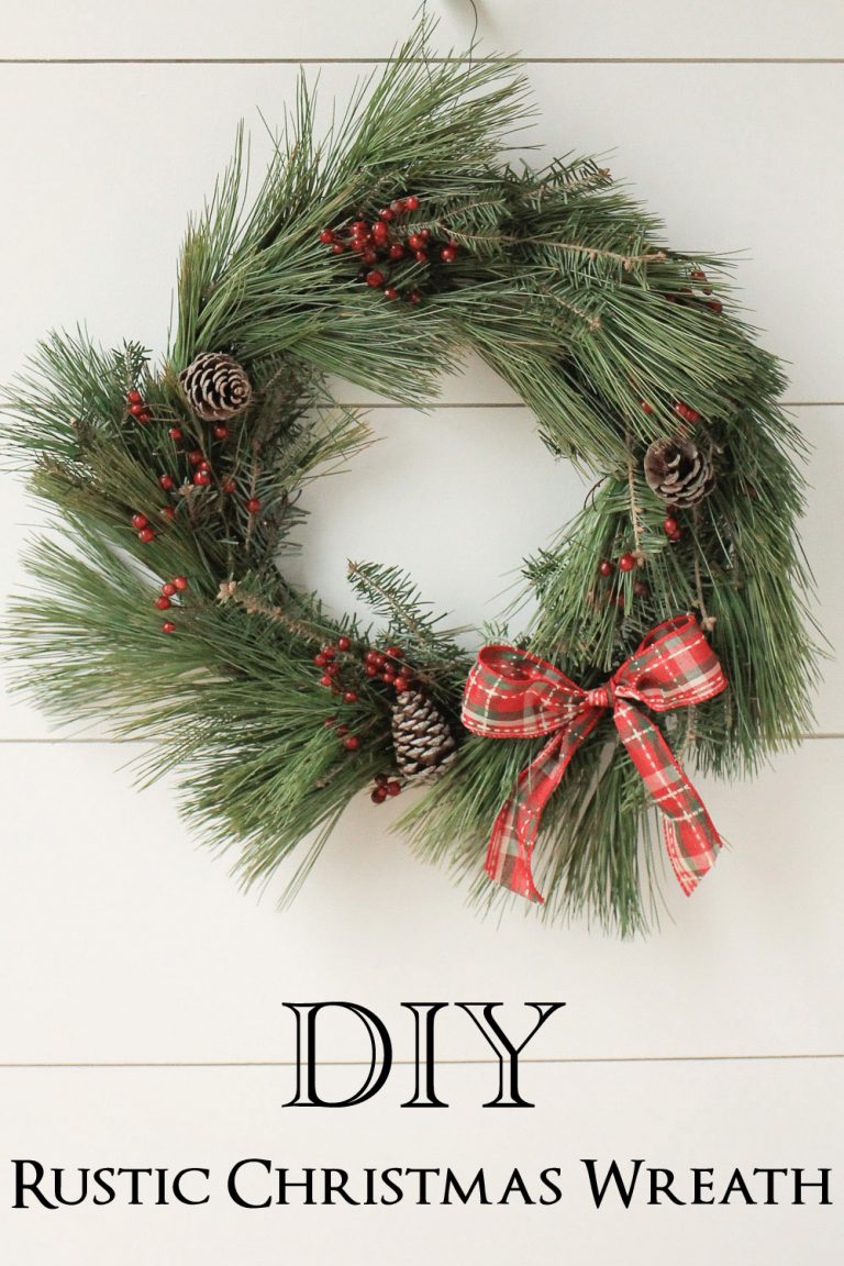 DIY Rustic Christmas Wreath Tutorial - Angela Marie Made