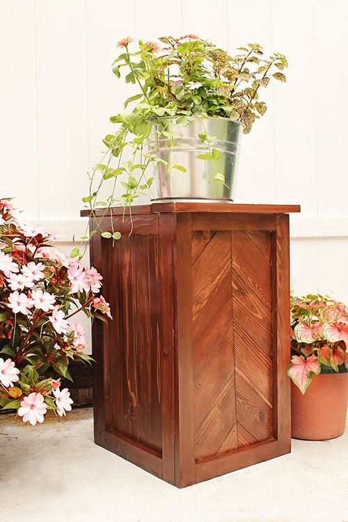 DIY Chevron Planter Stand