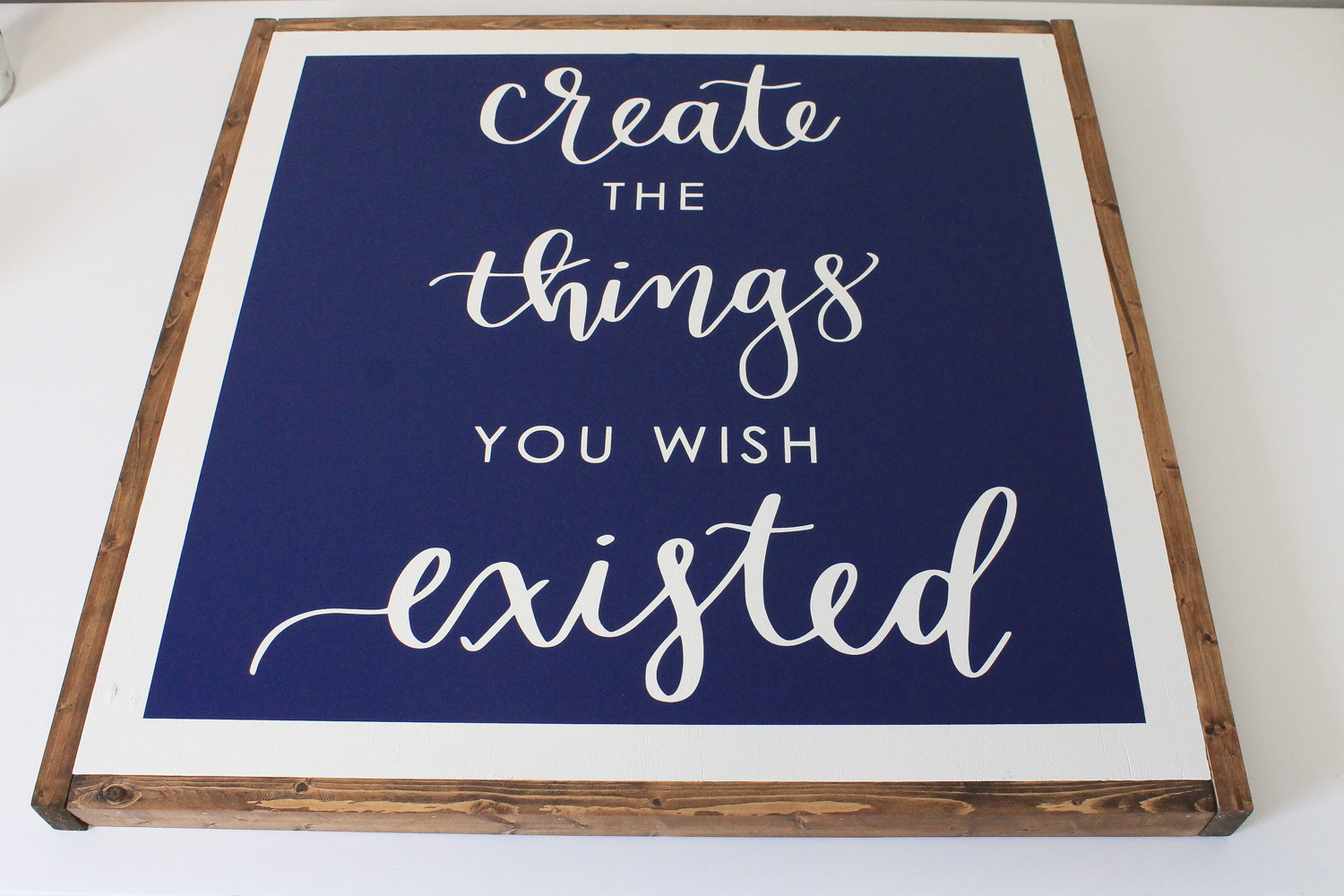 DIY Wood Sign with Calligraphy Quote