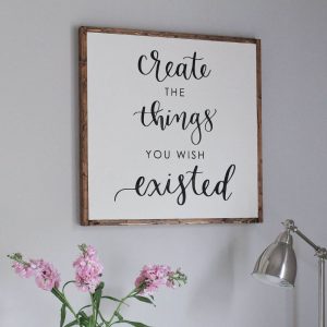 DIY Wood Sign with Calligraphy Quote