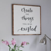DIY Wood Sign with Calligraphy Quote