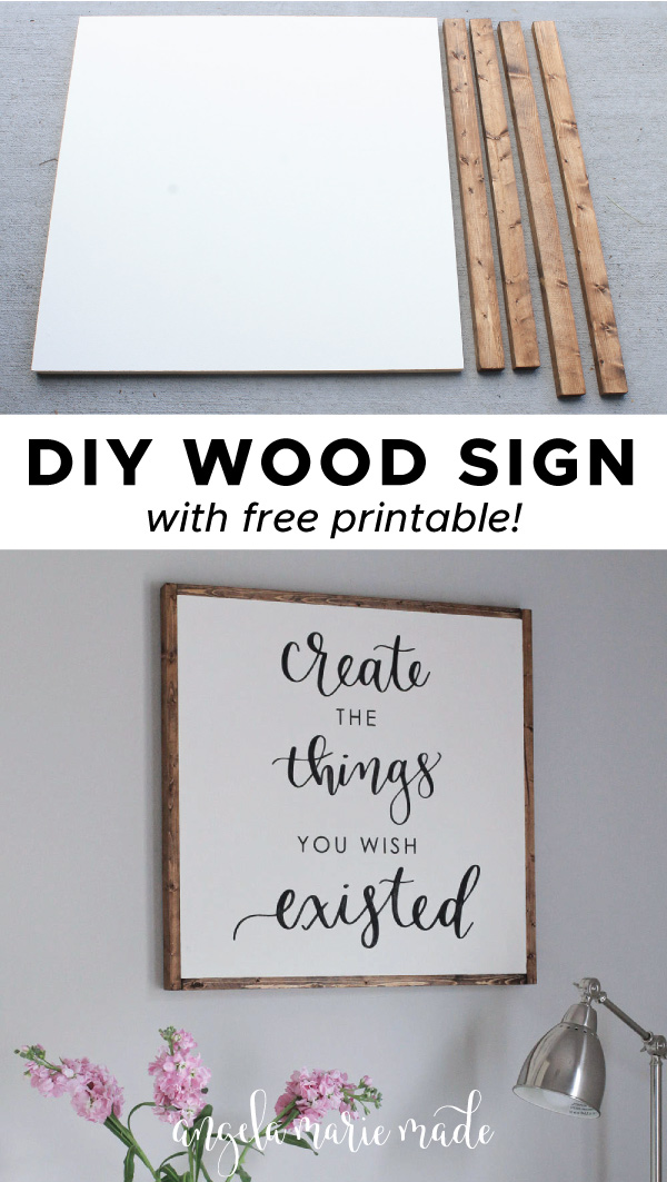 how to make a DIY wood sign with painted wood sign and stained frame boards