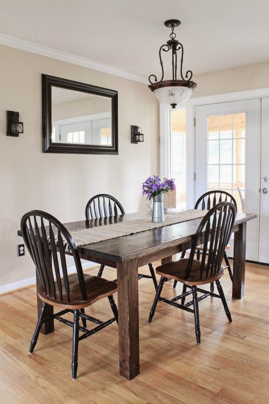 Farmhouse table DIY with removable legs