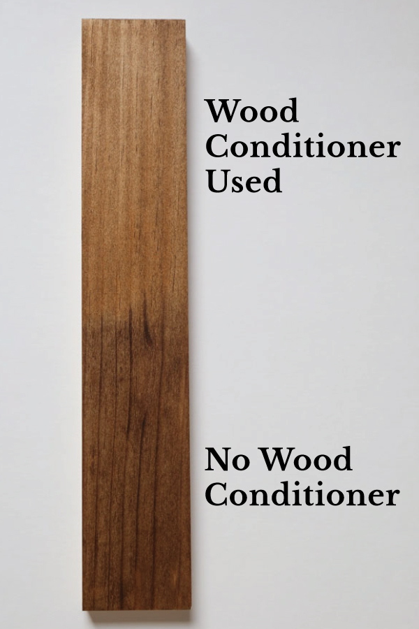 stained wood with wood conditioner versus stained wood with no wood conditioner and blotches