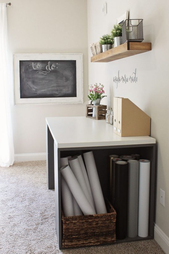 Office Chalkboard Makeover with Milk Paint