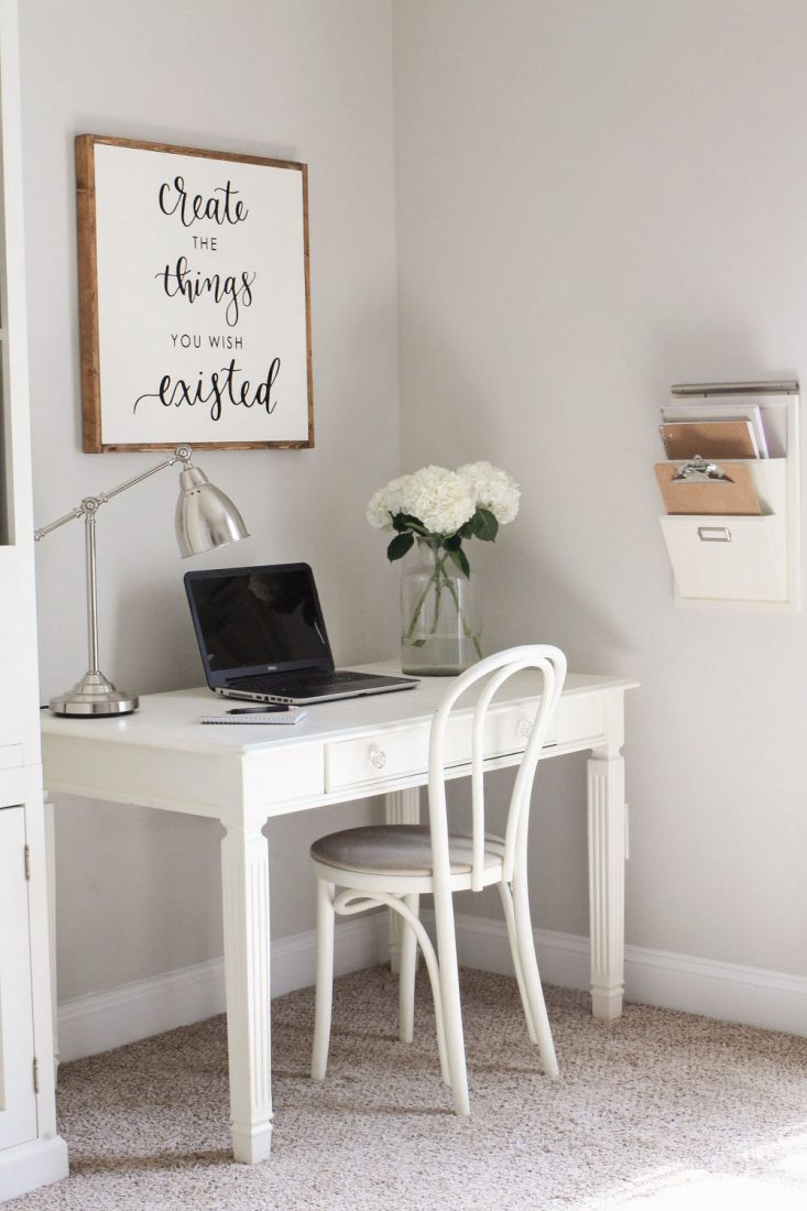office desk painted white