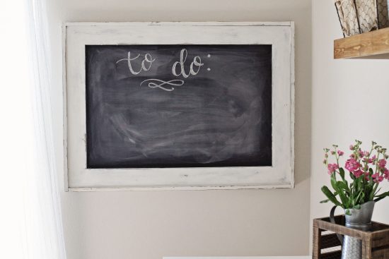 Office Chalkboard Makeover with Milk Paint