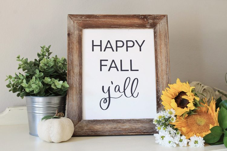 Free Happy fall ya'll printable