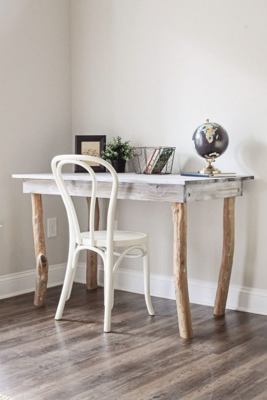 Rustic Tree Branch Desk DIY