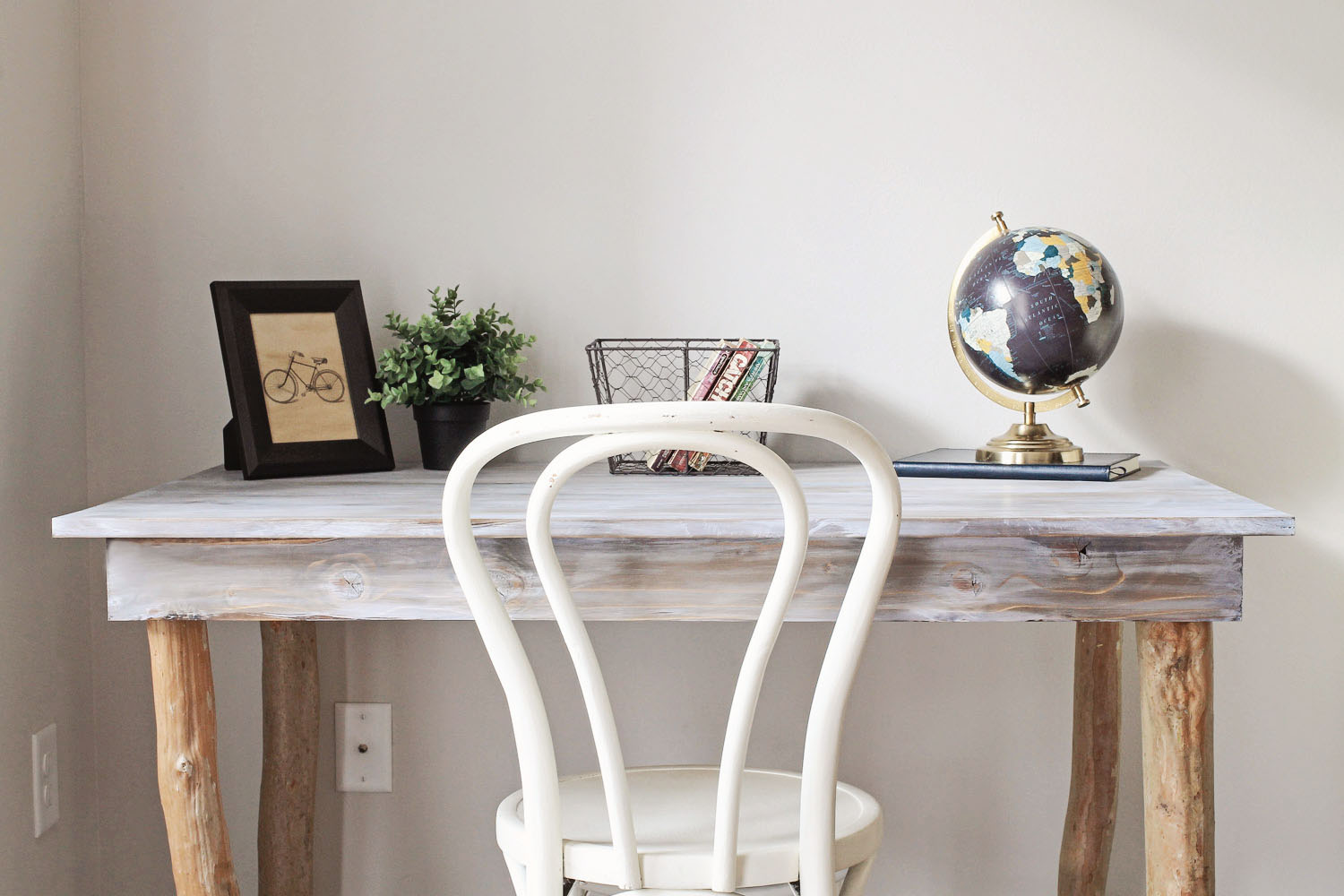 Rustic Tree Branch Desk DIY Angela Marie Made