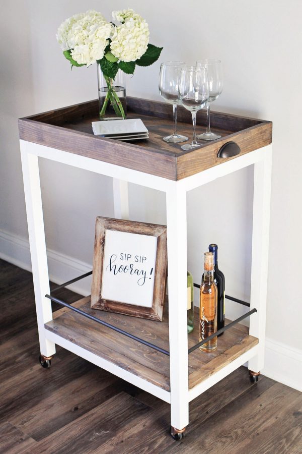 DIY industrial bar cart