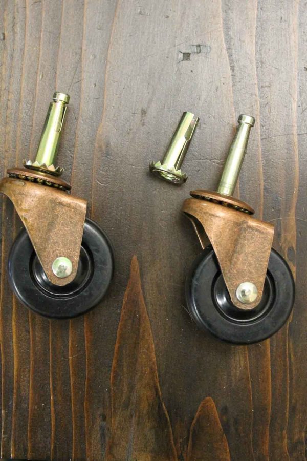 two caster wheels