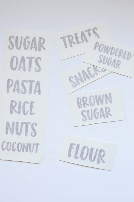 How to make vinyl labels for pantry jars