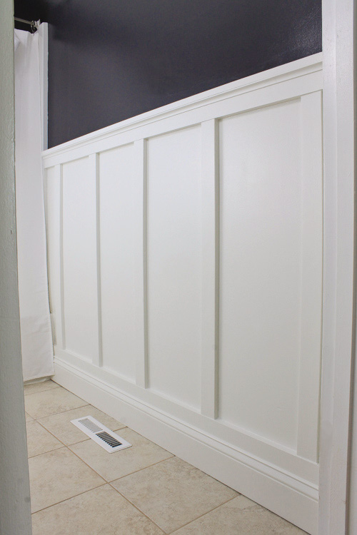 Board and Batten Bathroom wainscoting DIY