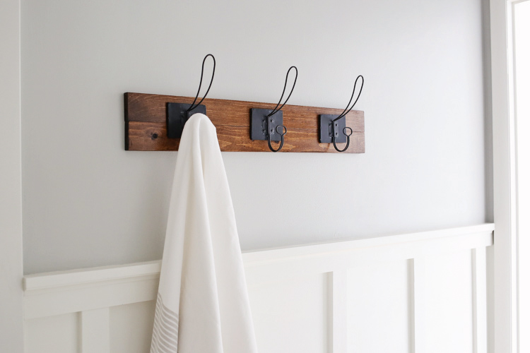 Bathroom Shelf with Industrial Farmhouse Towel Bar