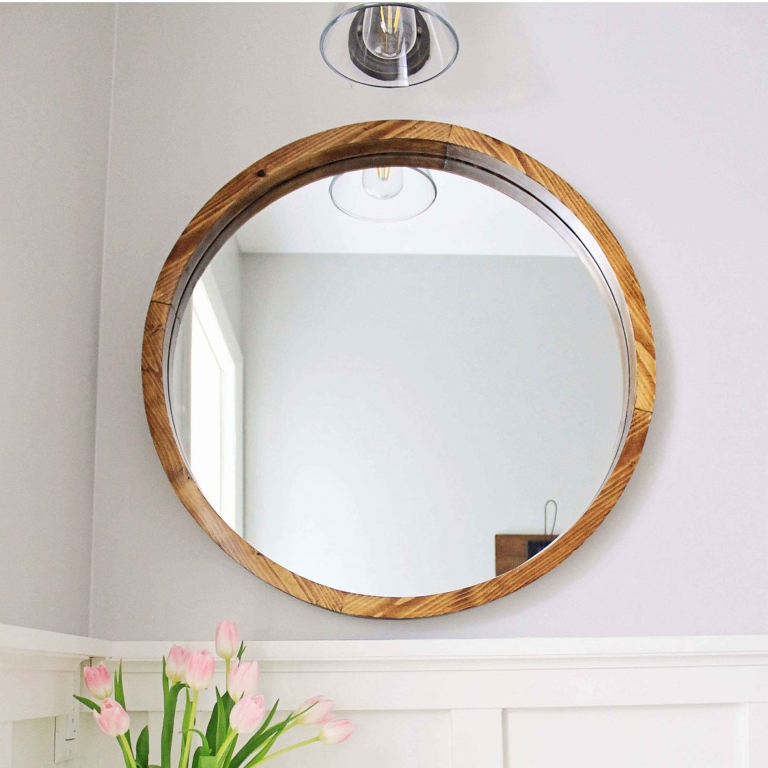 Round Wood Mirror DIY - Angela Marie Made