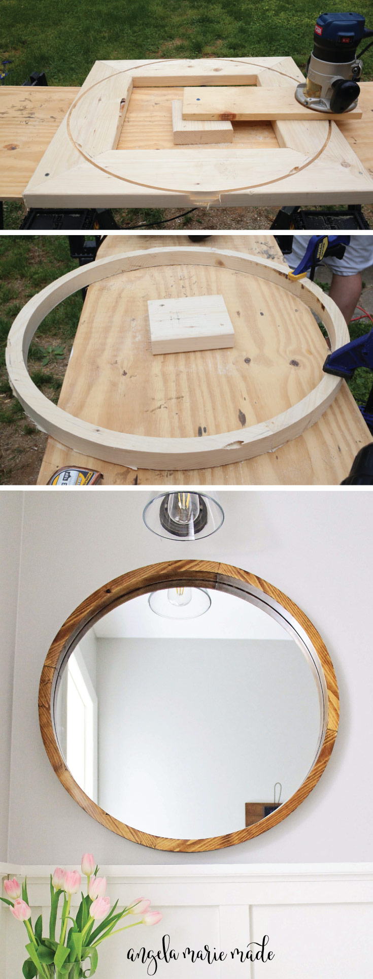 Round Wood Mirror DIY