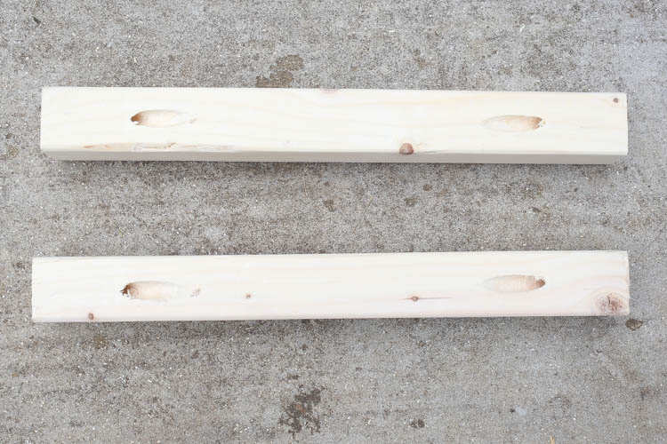 Add pocket holes to wood boards for plant stand frame