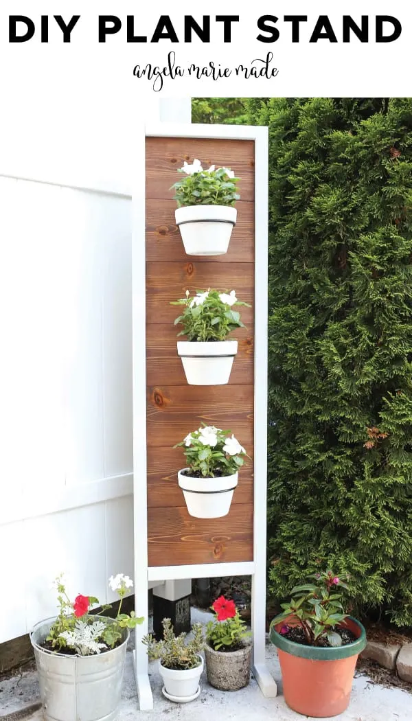 Vertical Diy Plant Stand Angela Marie Made - Diy Wooden Plant Pot Stand