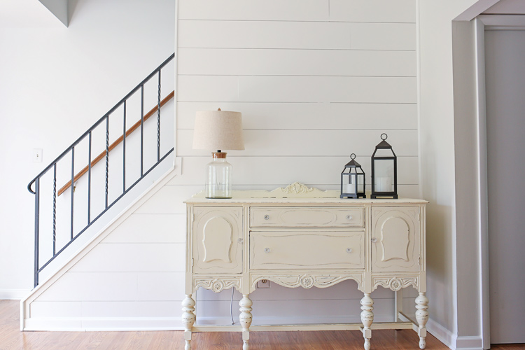 This shiplap wall had so many angles! When I removed the existing tri