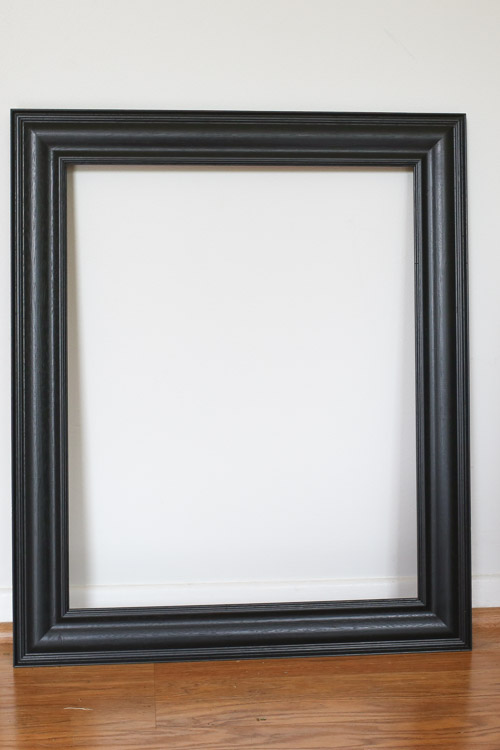 Black picture frame before chalk paint