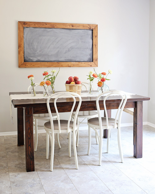 Peach Summer Tablescape Farm Table