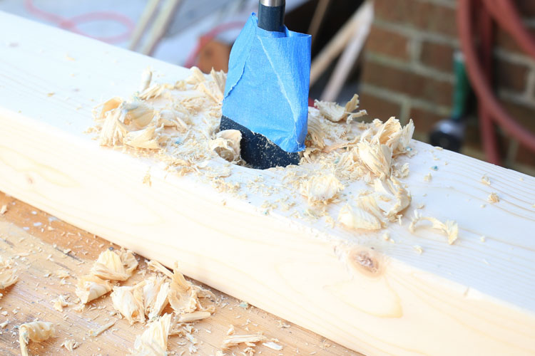 drilling holes with spade bit for how to make a blanket ladder