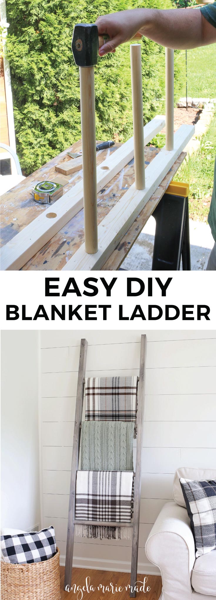 Easy DIY Blanket Ladder Angela Marie Made