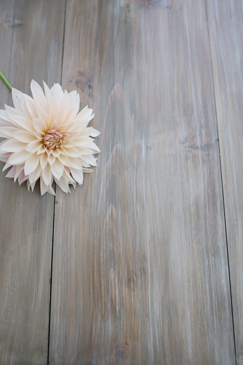 Farm Table Makeover with DIY weathered wood gray finish