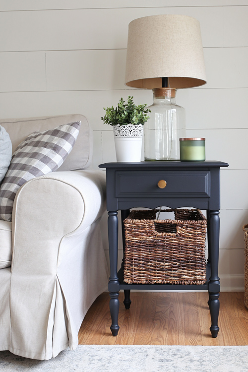 Side Table Makeover with Black Paint