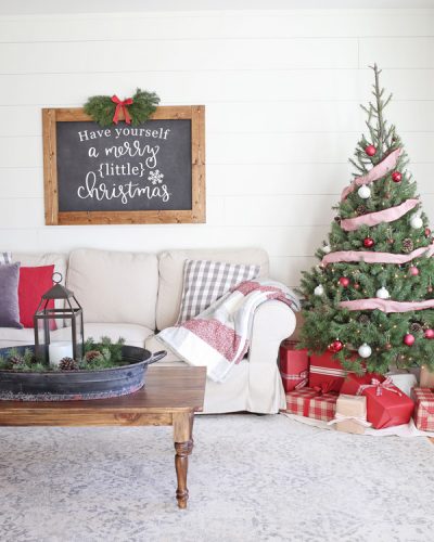 Rustic Christmas Living Room Decor - Angela Marie Made