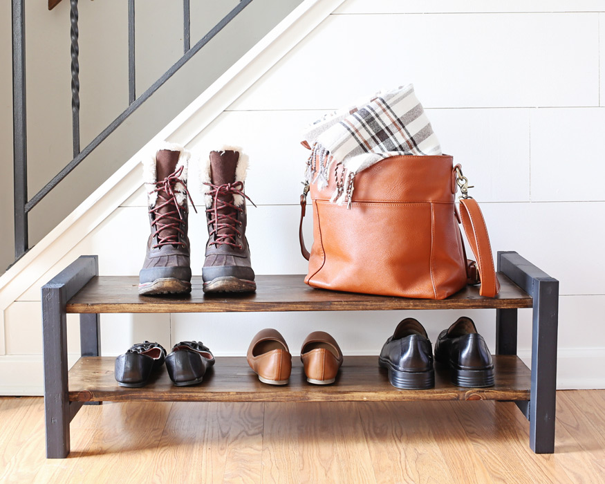 Entryway DIY Shoe Rack - Angela Marie Made