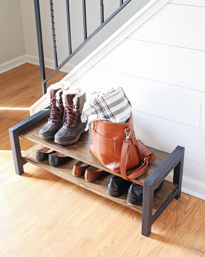 Diy shoe rack by front door sale