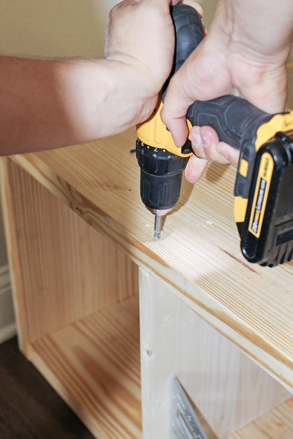 Drilling into wood with a power drill