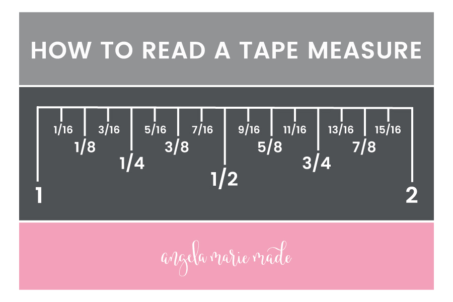 A tape measure infographic with measurements labeled