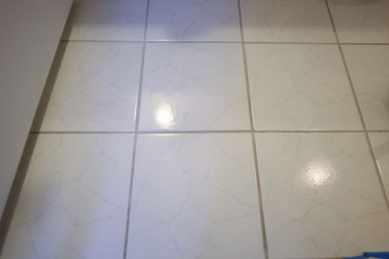 How to Paint Tile Floor in a Bathroom - Angela Marie Made