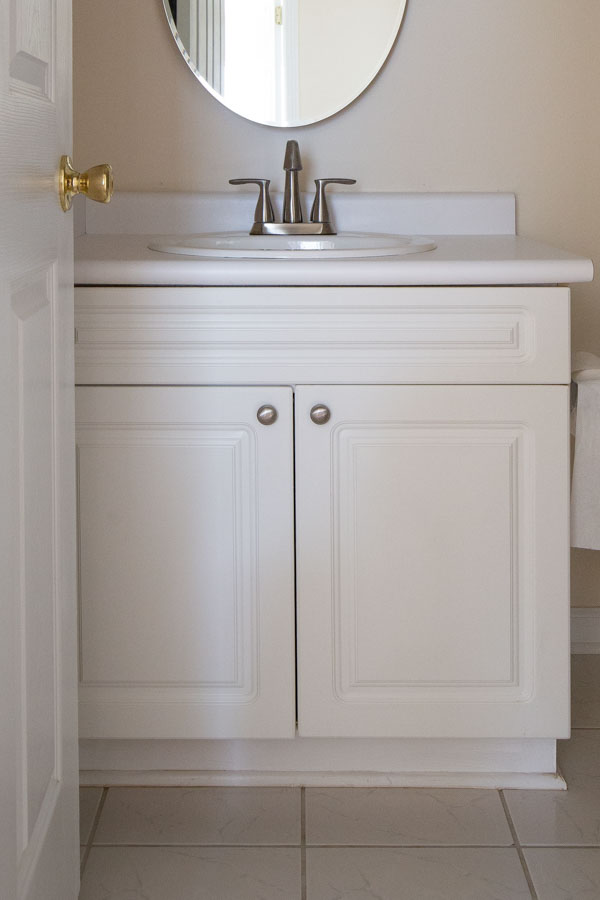 bathroom vanity before paint