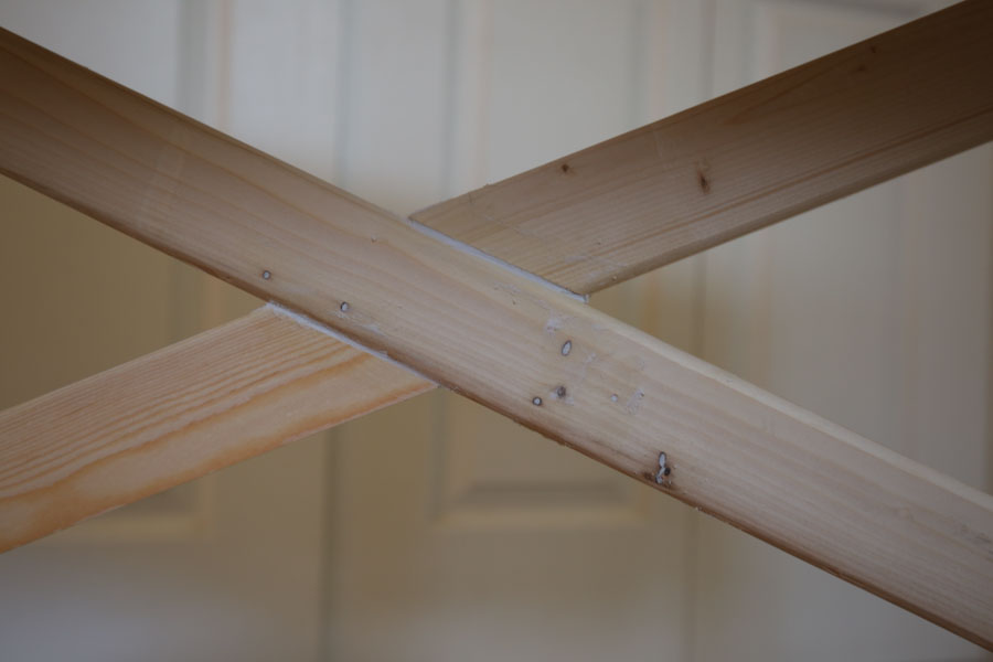 Preparing vanity for paint with wood gaps filled in with lightweight spackle