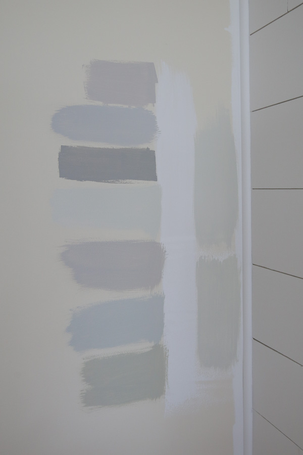Testing paint samples on different walls and paint larger paint samples on wall for finall paint color options