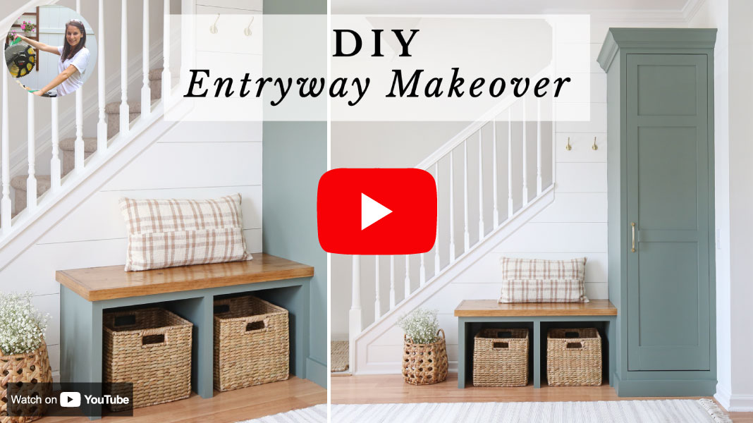 Watch DIY entryway makeover with DIY shiplap on YouTube