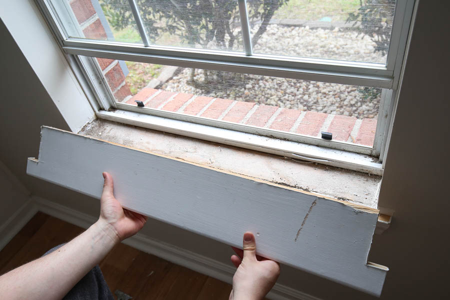 Removing old window sill