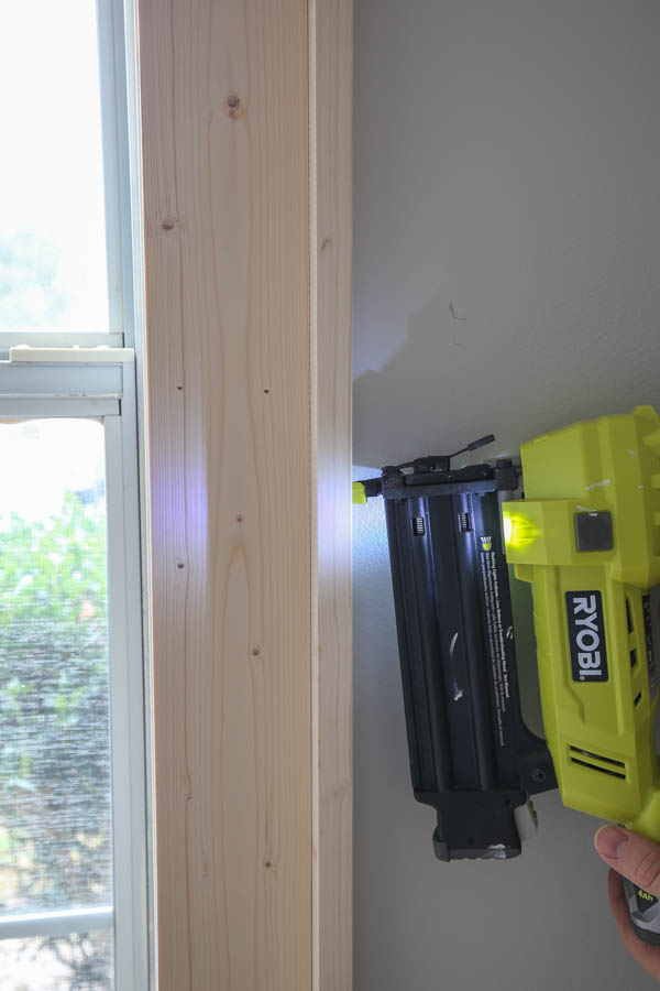 use a brad nailer for side 1x2 window trim installation