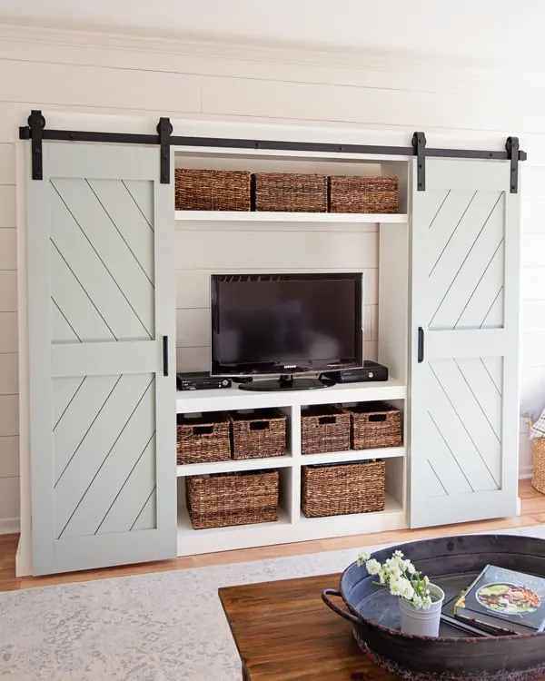 Diy Double Barn Door Angela Marie Made Diy Double Barn Door Angela Marie Made, Diy Sliding Barn Door Tv Cover