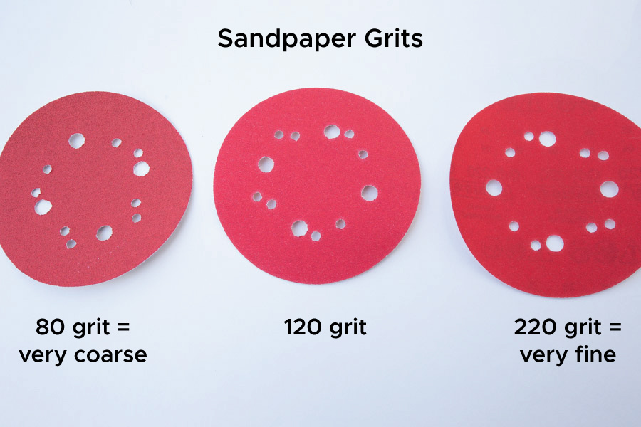 how to sand with different grits of sandpaper