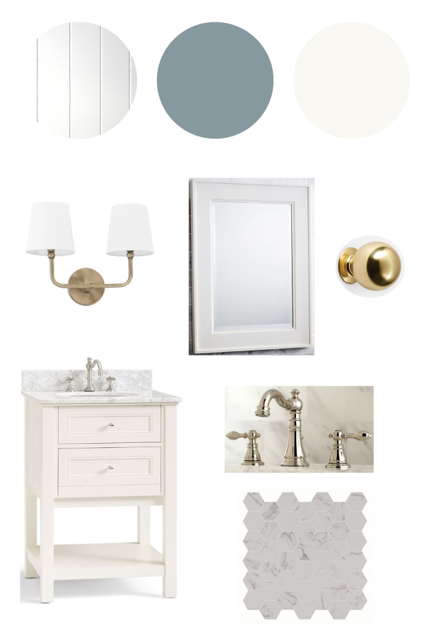 classic and coastal master bathroom design plan mood board