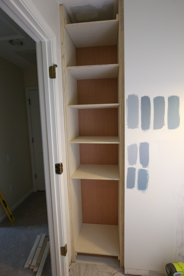 Diy Built In Bathroom Shelves And, How To Build Shelves Cabinet
