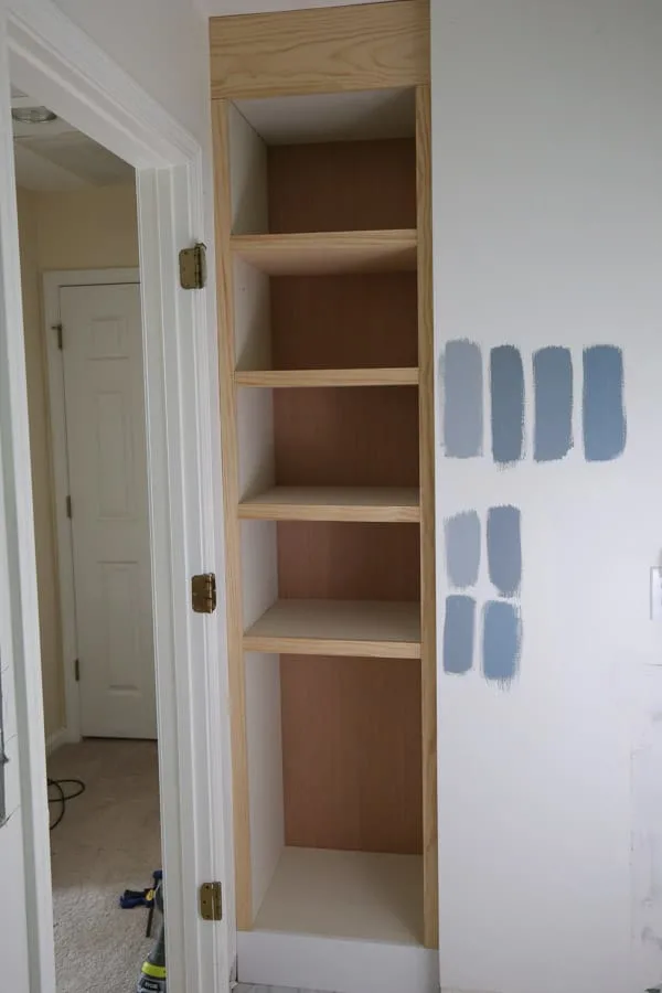 Diy Built In Bathroom Shelves And, Building Built In Cabinets And Shelves Part 2