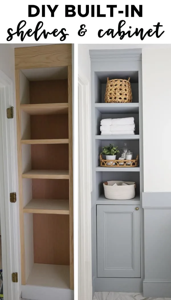 Diy Built In Bathroom Shelves And, How To Build Cabinet Shelves